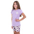 Girls summer pajama set Lilac t-shirt + Floral shorts
